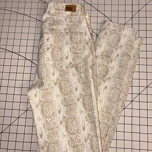 PAIGE HOXTON ULTRA SKINNY BEIGE SNAKE SKIN SIZE 26